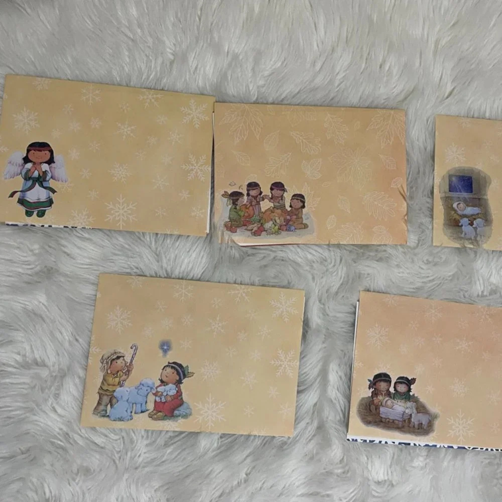 5 JOYFUL Blessings Religious themed Holiday cards by St. Labre Indian School